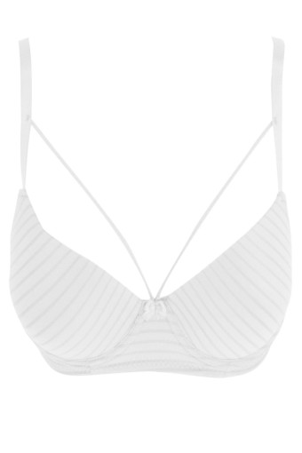 LİZA - Liza Kadın Destekli Jakarlı Çapraz Askılı Sütyen - Beyaz