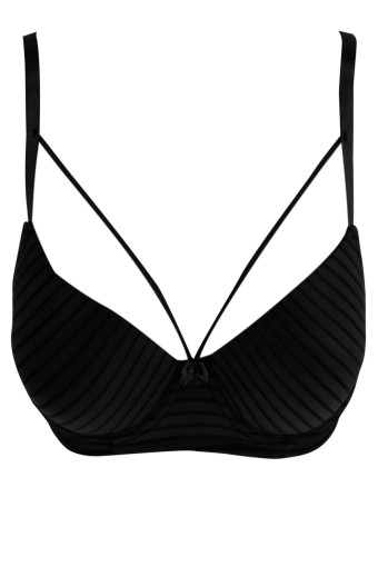 LİZA - Liza Kadın Destekli Jakarlı Çapraz Askılı Sütyen - Siyah