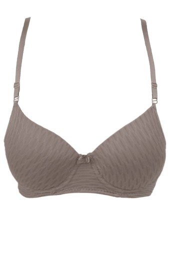 LİZA - Liza Kadın Destekli Jakarlı Geniş Lastik Sütyen - Vizon