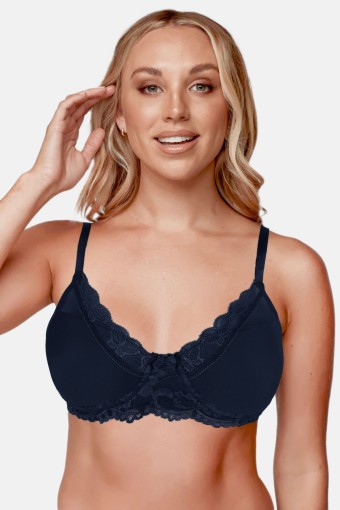 LİZA - Liza Kadın Destekli Sütyen Dantelli - Lacivert