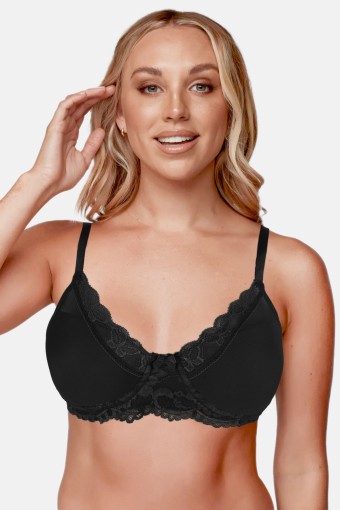 LİZA - Liza Kadın Destekli Sütyen Dantelli - Siyah
