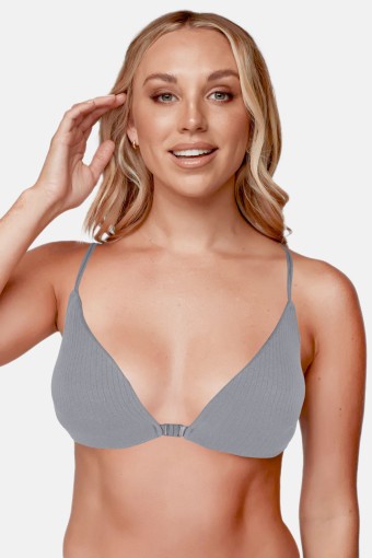 LİZA - Liza Kadın Desteksiz Büstiyer Önü Kopçalı Sırt İpli Sporcu - Gri