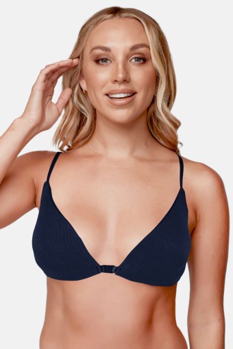 LİZA - Liza Kadın Desteksiz Büstiyer Önü Kopçalı Sırt İpli Sporcu - Lacivert