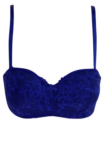 LİZA - Liza Kadın Desteksiz Dantelli Lotus Sütyen - Mavi