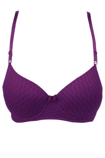 LİZA - Liza Kadın Desteksiz Jakarlı Sütyen - Mürdüm