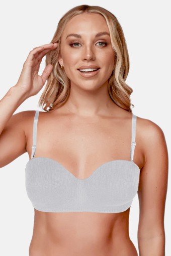 LİZA - Liza Kadın Desteksiz Penye Sütyen Lotus Fitilli - Beyaz