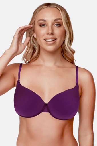 LİZA - Liza Kadın Double Destekli Sütyen Dantelli - Mürdüm