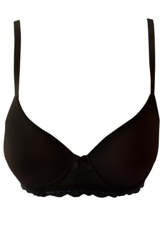 LİZA - Liza Kadın Jakarlı Dantel Detaylı Destekli Sütyen - Siyah