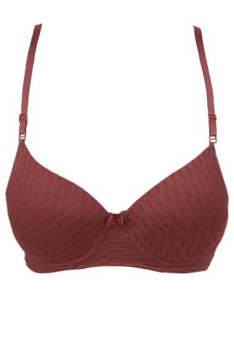 LİZA - Liza Kadın Jakarlı Desteksiz Geniş Lastik Sütyen - Kiremit