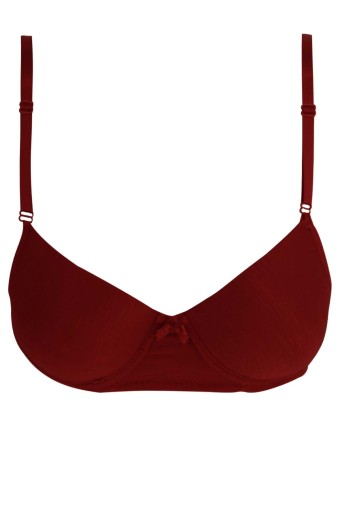 LİZA - Liza Kadın Jakarlı Desteksiz Telli Sütyen - Bordo