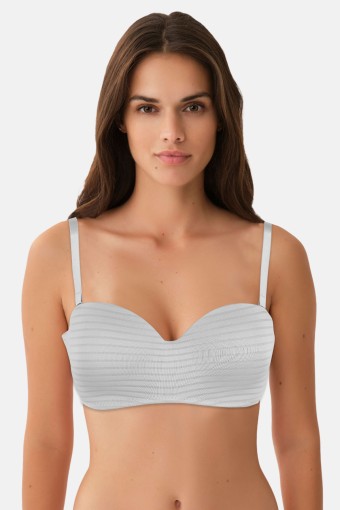 LİZA - Liza Kadın Jakarlı Desteksiz Telli Sütyen Lotus - Beyaz