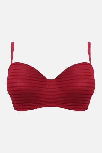 LİZA - Liza Kadın Jakarlı Desteksiz Telli Sütyen Lotus - Bordo