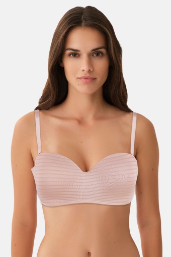 LİZA - Liza Kadın Jakarlı Desteksiz Telli Sütyen Lotus - Somon