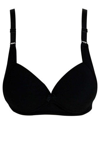 LİZA - Liza Kadın Jakarlı Toplayıcı Telsiz Sütyen - Siyah