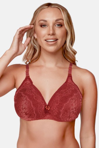 LİZA - Liza Kadın Telsiz Toparlayıcı Sütyen Dantelli - Bordo