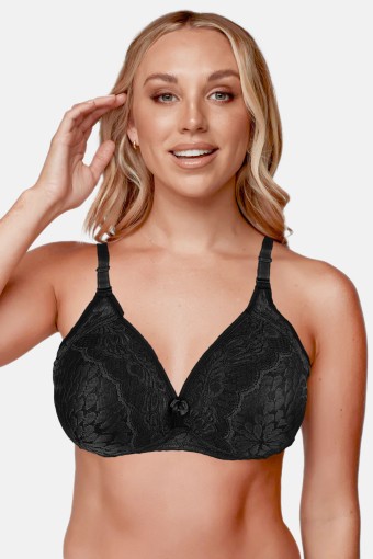 LİZA - Liza Kadın Telsiz Toparlayıcı Sütyen Dantelli - Siyah