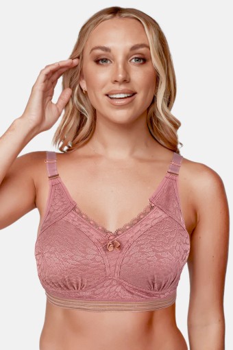 LİZA - Liza Kadın Telsiz Toparlayıcı Sütyen Misinalı Dantelli - Pudra