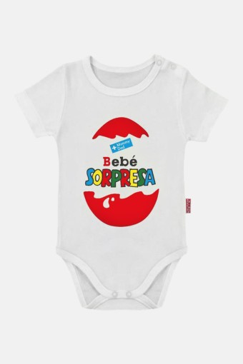 LULLABABY - Lullaby Unisex Bebek Sürpriz Baskılı Yarım Kol Body - Beyaz