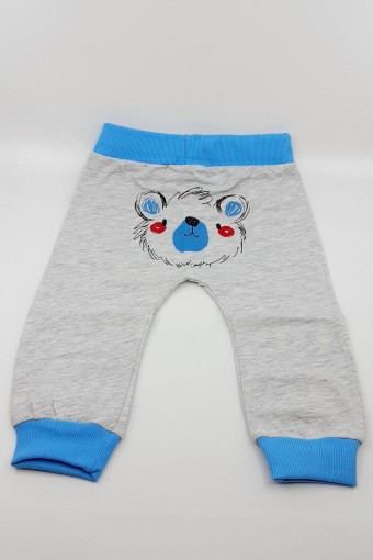 MANCAR BEBE - Mancar Bebe Unisex Bebek Şalvar Ayıcık Baskılı - Turkuaz