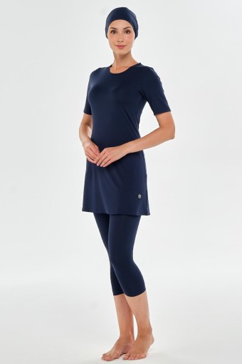 MARESIVA - Maresiva Kadın Walt Yarı Kapalı Tesettür Mayo - Koyu Lacivert