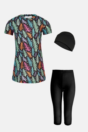 MARESIVA - Maresiva Kız Çocuk Aspen Yarı Kapalı Mayo - Siyah