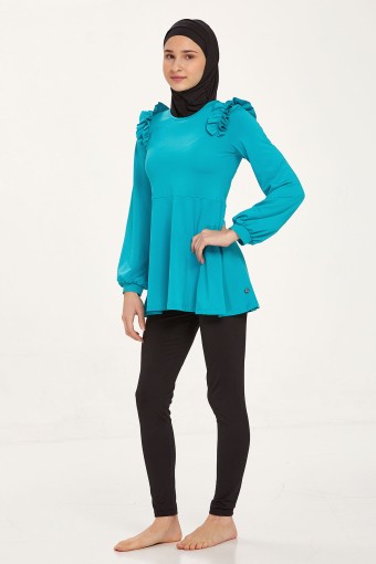 MARESIVA - Maresiva Kız Garson Cornelia Tam Kapalı Tesettür Mayo - Mint
