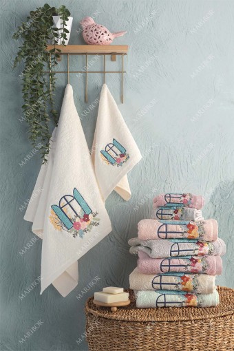 MARİBOR - Maribor El Yüz Havlusu Alaçatı Bambu 3D Nakışlı 50x90 (1)