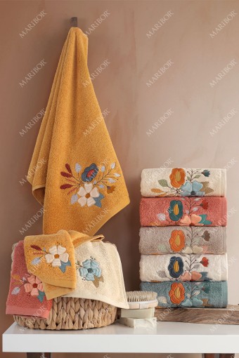 MARİBOR - Maribor El Yüz Havlusu Eval Bambu 3D Nakışlı 50x90