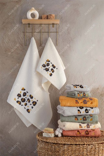 MARİBOR - Maribor El Yüz Havlusu Leopar Bambu 3D Nakışlı 50x90 (1)