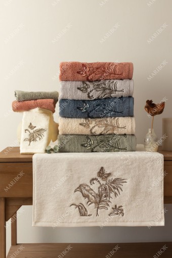 MARİBOR - Maribor El Yüz Havlusu Tropical Bambu 3D Nakışlı 50x90