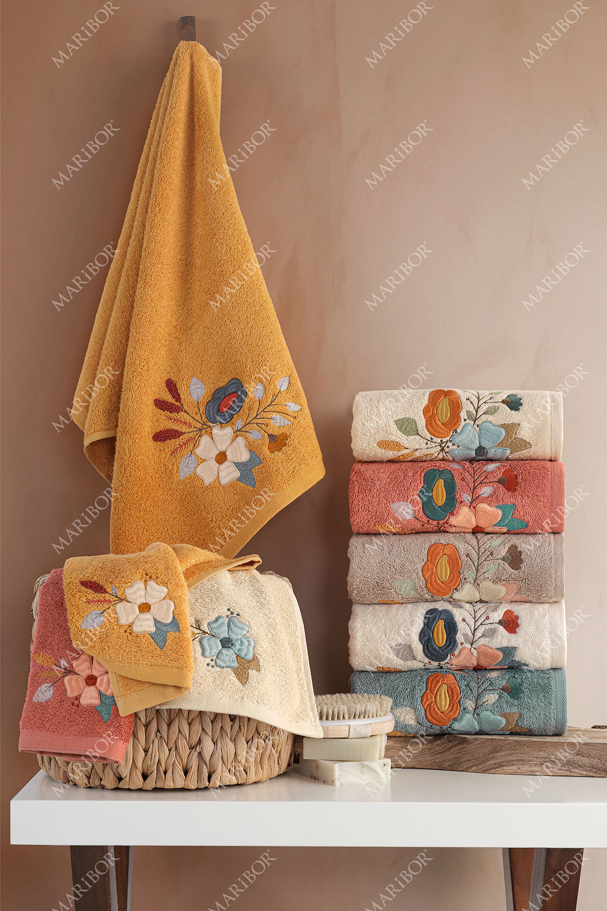 Maribor Mutfak Havlusu Eval Bambu 3D Nakışlı 30x50 3'lü - Thumbnail