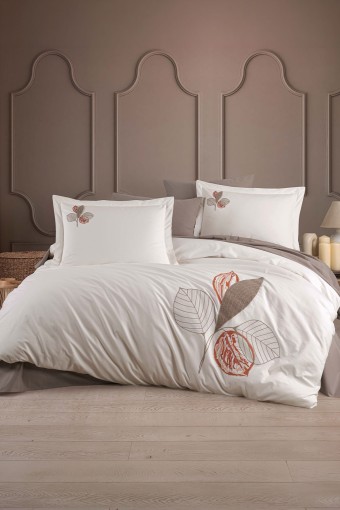 MARİBOR - Maribor Nevresim Takımı Çift Kişilik Leaf Poplin