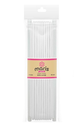 MARİS LASTİK - Maris Bebe Lastiği 3mm 10 Metre - Beyaz - STD (1)