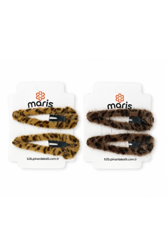 MARİS TOKA - Maris Kadın Çıtçıt Toka 2'li Leopar