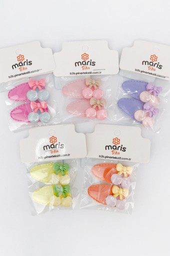 MARİS TOKA - Maris Kız Çocuk Çıtçıt Toka 2'li Kiraz