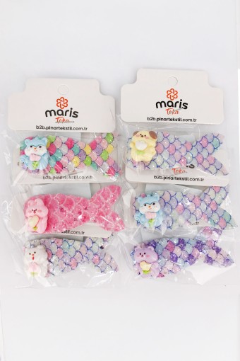 MARİS TOKA - Maris Kız Çocuk Çıtçıt Toka Simli Balık (1)