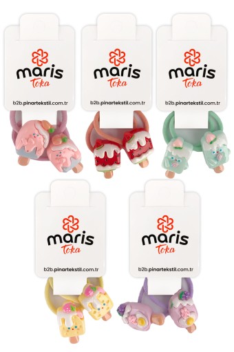 MARİS TOKA - Maris Kız Çocuk Lastik Toka 2'li Dondurma (1)
