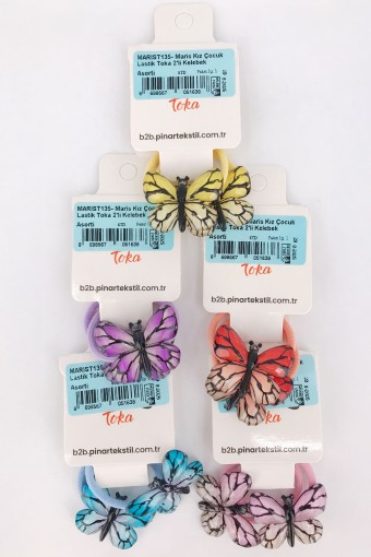 MARİS TOKA - Maris Kız Çocuk Lastik Toka 2'li Kelebek