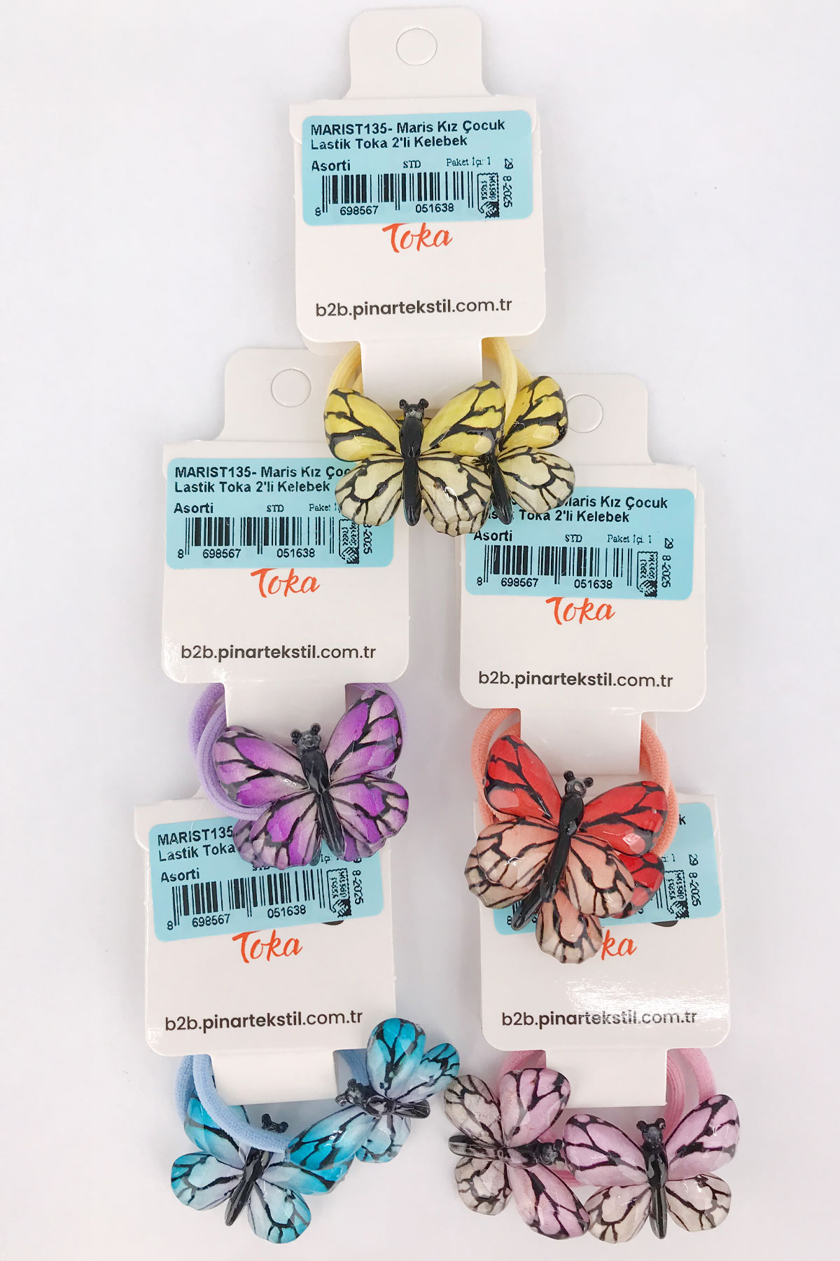 Maris Kız Çocuk Lastik Toka 2'li Kelebek - Thumbnail