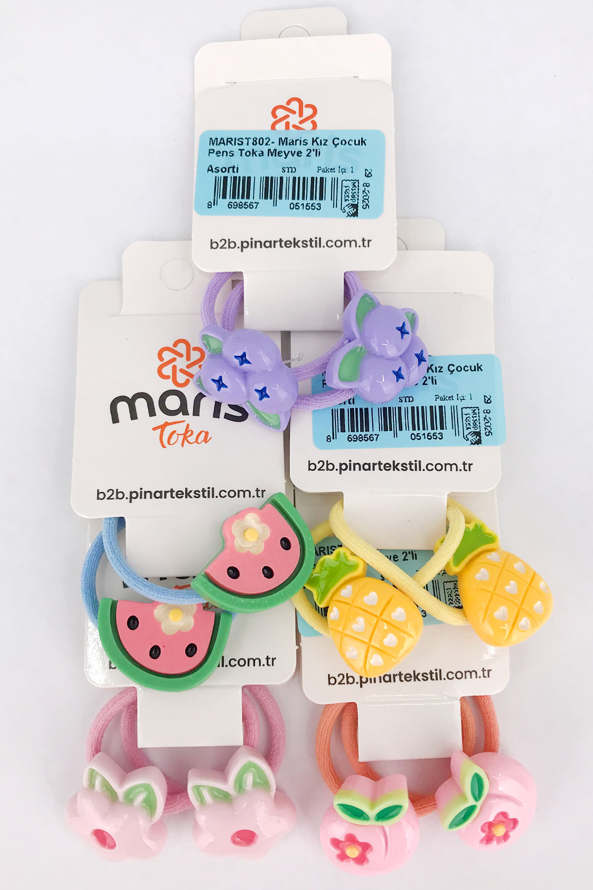 Maris Kız Çocuk Lastik Toka 2'li Meyve - Thumbnail