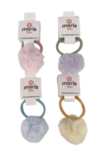MARİS TOKA - Maris Kız Çocuk Lastik Toka 2'li Ponponlu