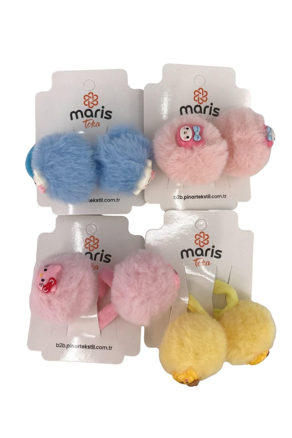 Maris Kız Çocuk Lastik Toka 2'li Ponponlu - Thumbnail