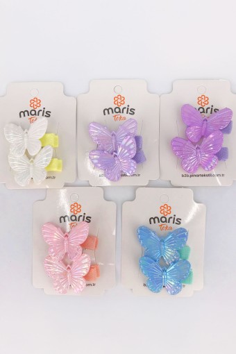 MARİS TOKA - Maris Kız Çocuk Pens Toka Kelebek 2'li