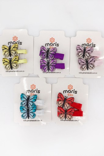 MARİS TOKA - Maris Kız Çocuk Pens Toka Kelebek 2'li