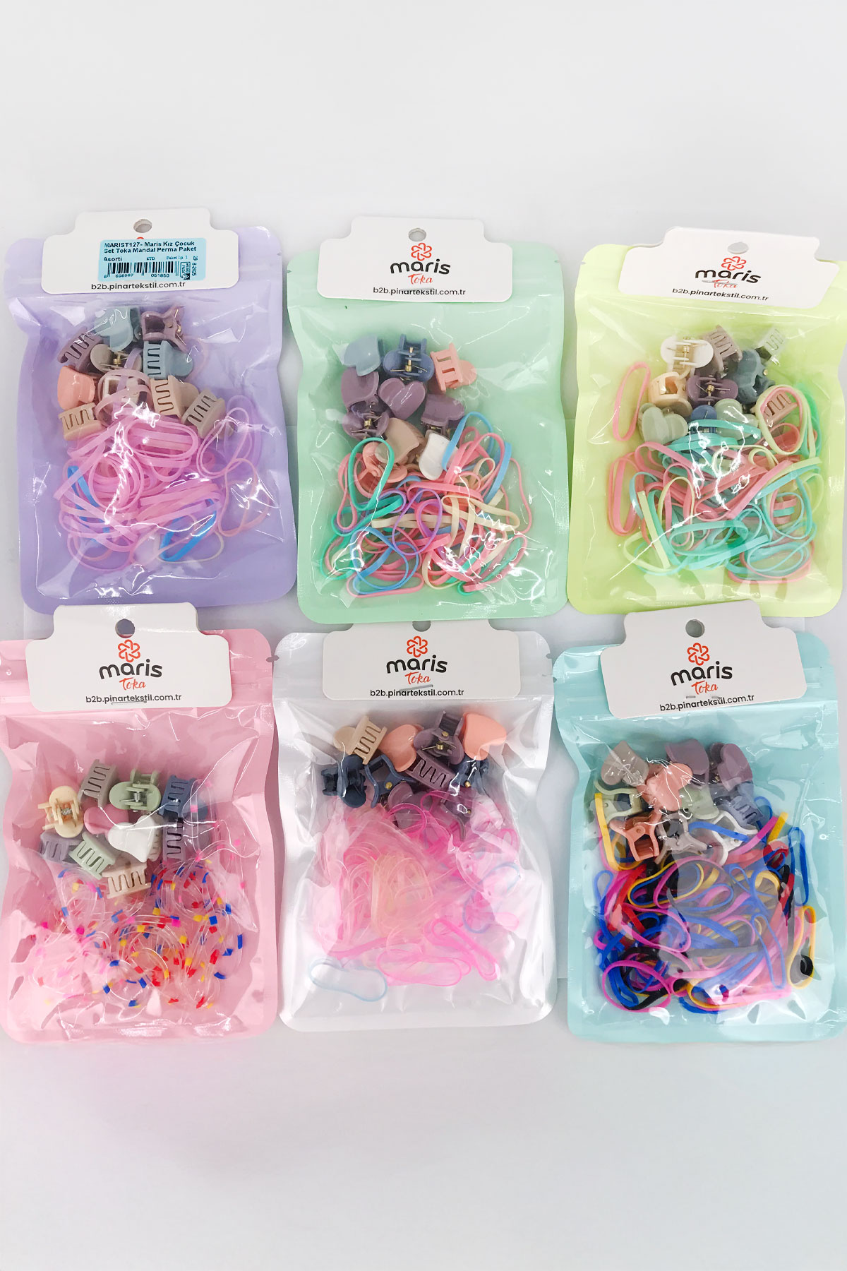 Maris Kız Çocuk Set Toka Mandal Perma Paketli - Thumbnail