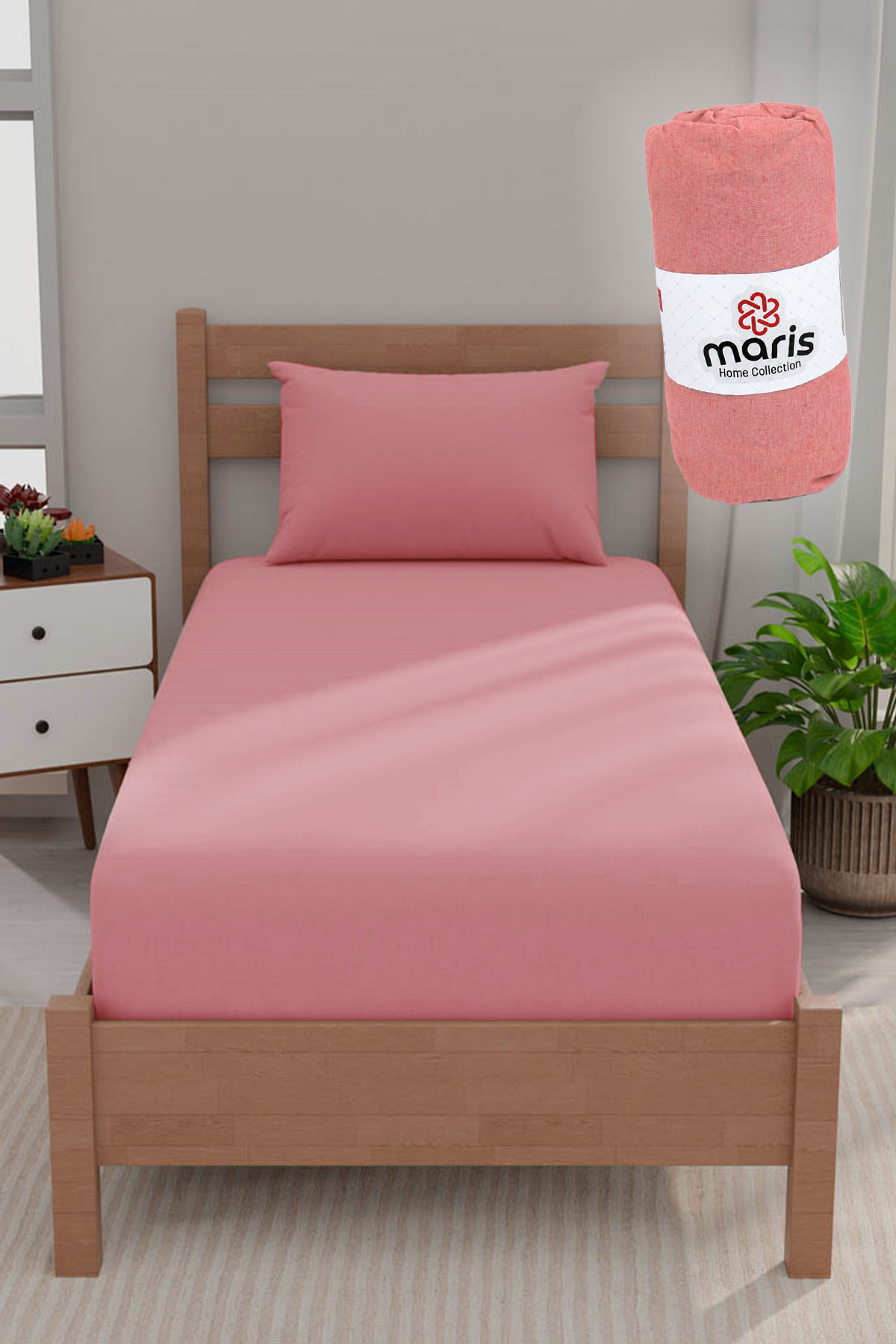 Maris Lastikli Çarşaf Tek Kişilik 100x200 - Thumbnail