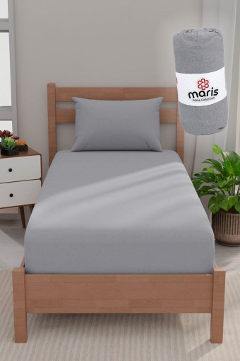MARİS EV TEKSTİLİ - Maris Lastikli Çarşaf Yastık Takım Tek Kişilik 100x200