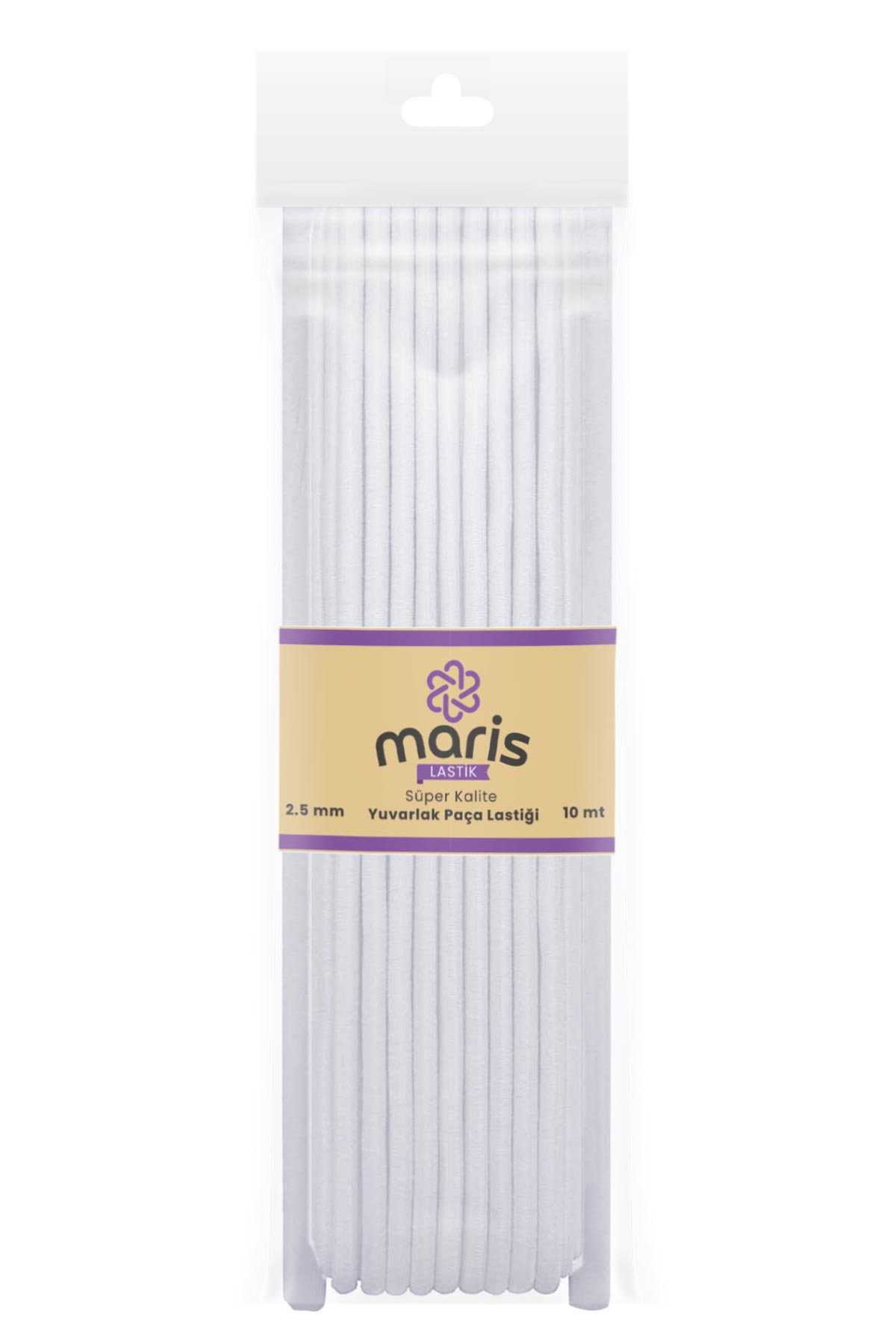 Maris Paça Lastiği 10 Mt Yuvarlak 2,5 Mm - Beyaz - STD - Thumbnail