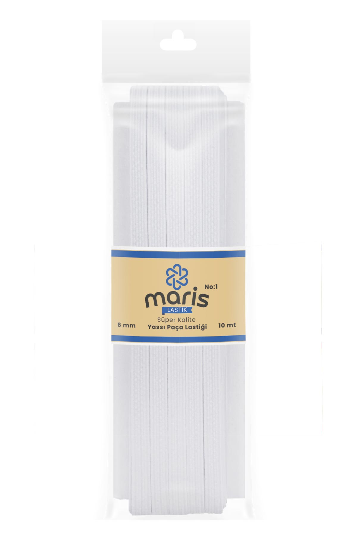 Maris Paça Lastiği No:1 Yassı 10 Mt 6 Mm - Beyaz - STD - Thumbnail