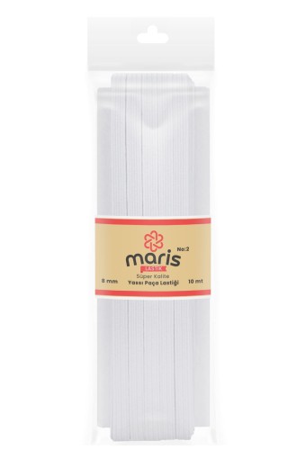 MARİS LASTİK - Maris Paça Lastiği No:2 Yassı 10 Mt 8 Mm - Beyaz - STD (1)
